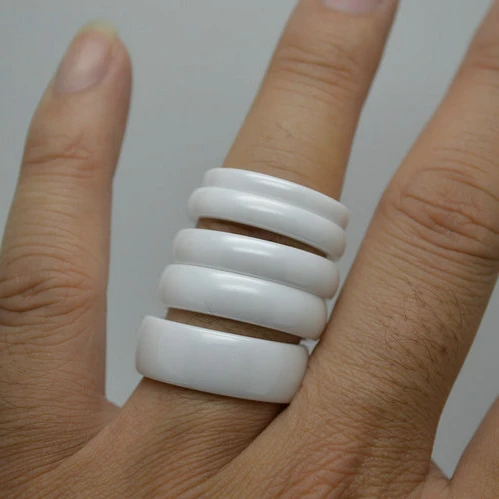3~10mm Wide Ceramic Rings for Men and Women Smooth Faceted Surface Jewelry Fashion Rings