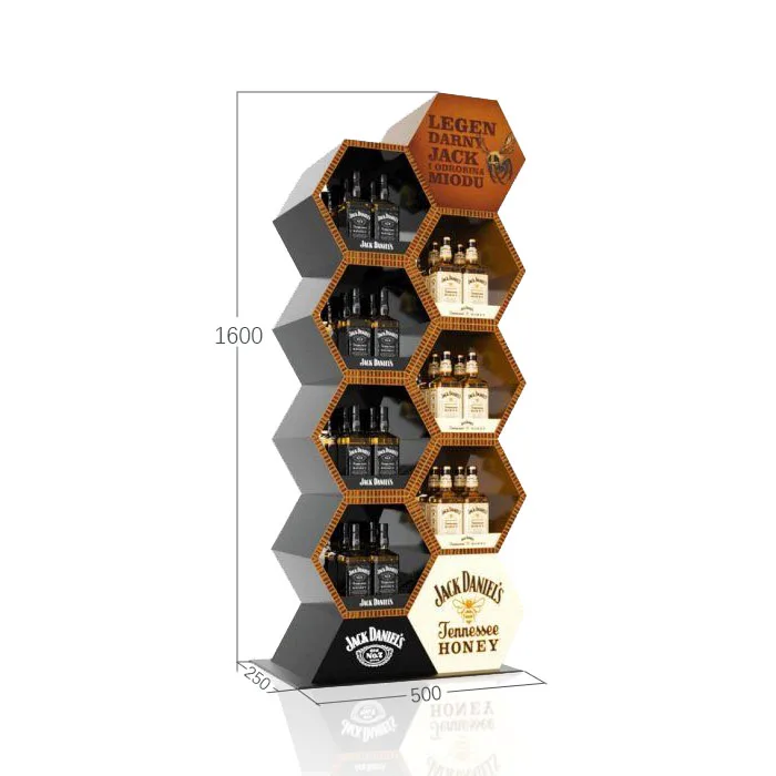 Customizable Store Wood Display Rack Bespoke FSDU Honey Display Stand with Wooden Retail Shelves