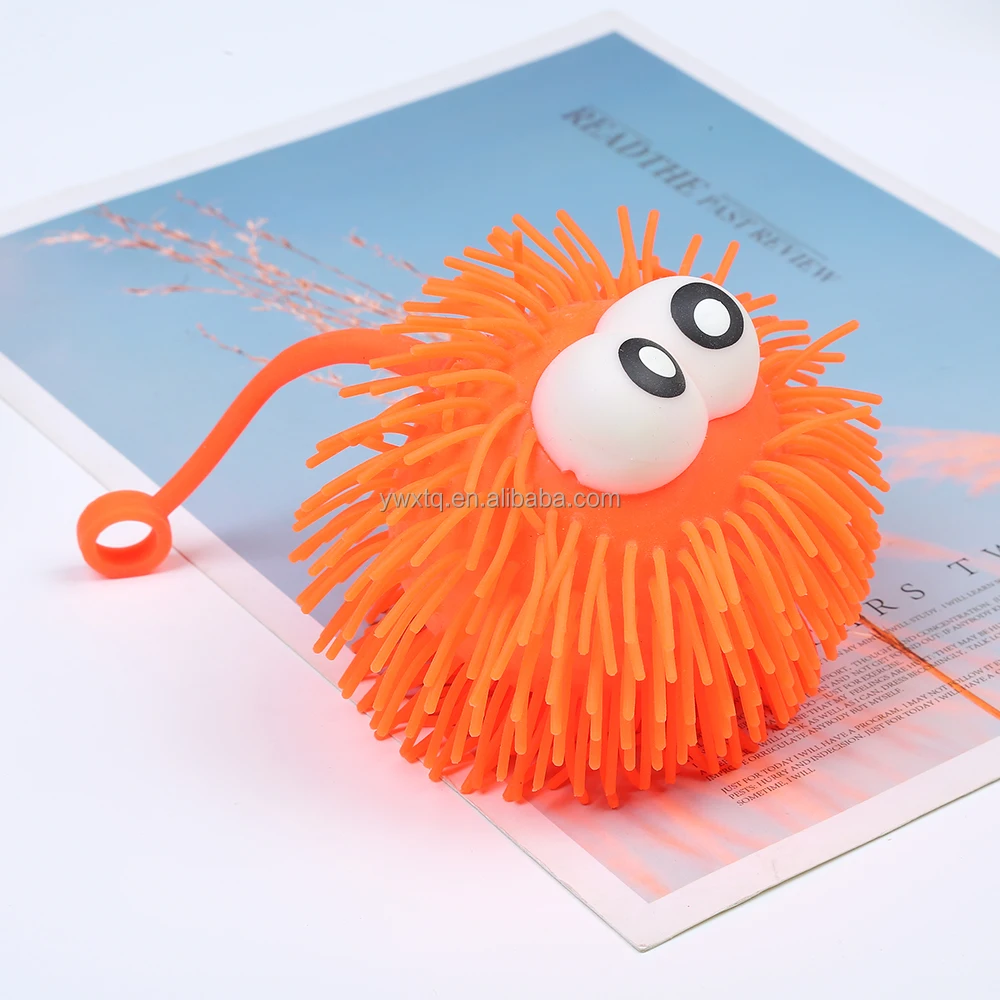 Fidget Toy Plastic Anti-stress Anxiety Relief Ball Bulge Big Eyes Inflatable Light up Splat Puffer ball toy