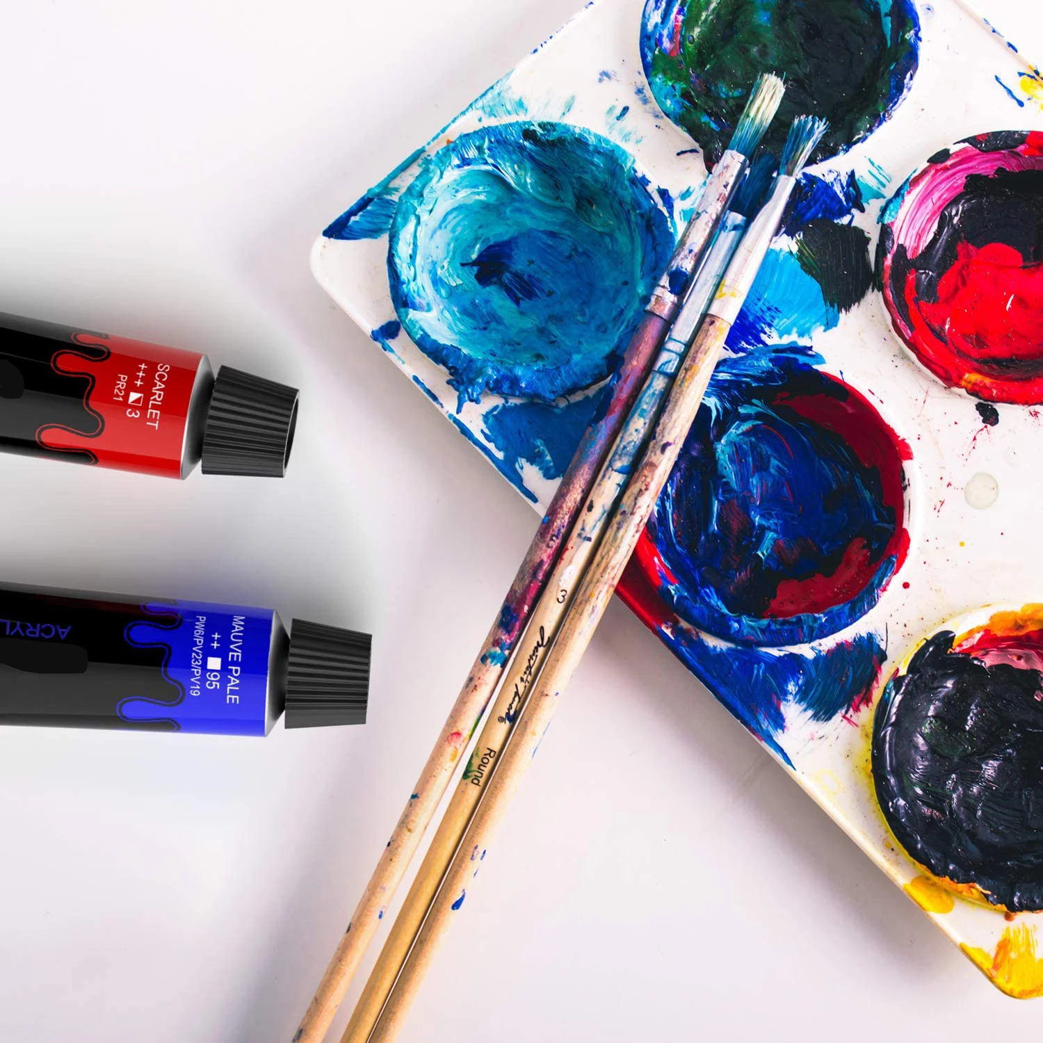 Acrylic paint Set Artist Grade 48 colours/tube (23 ml 0.77 oz) non-toxic non-fading rich paint painter
