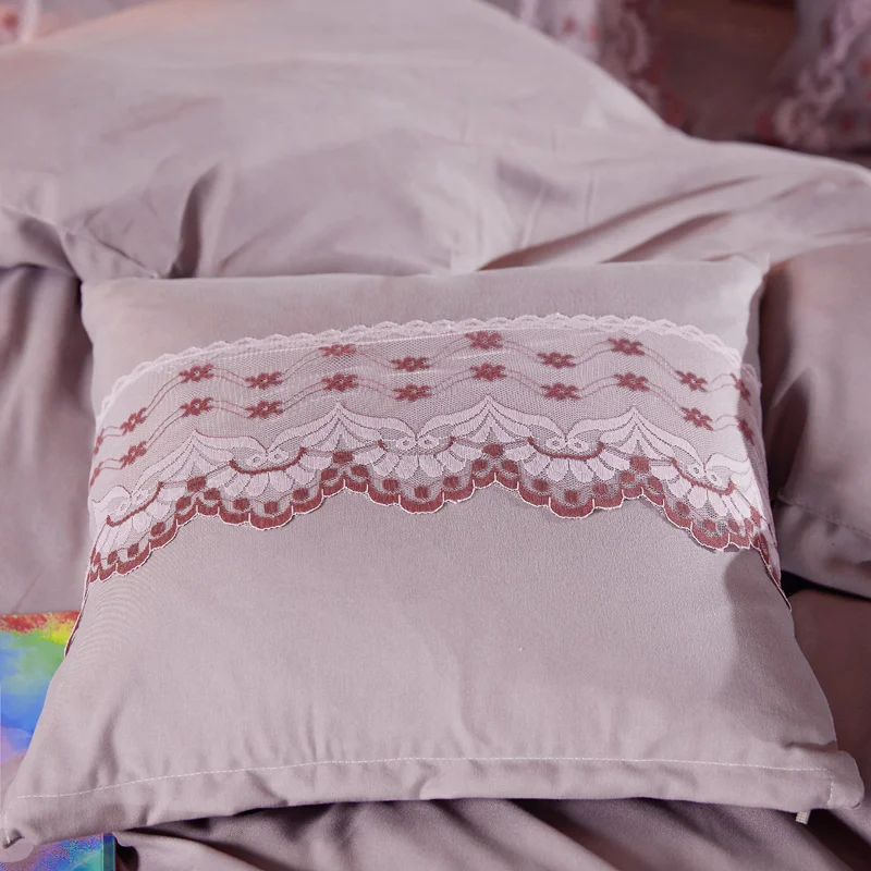 patent product pure fresh European Korean 100% polyester bedding set bed skirt set  grinding lace edge four pieces