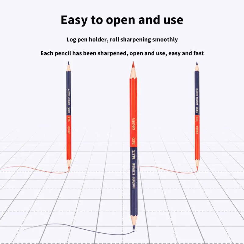 Two-Sided Two-Color 12 Drawings Engineering Medicine Specific Pencils Marked With Red And Blue Pencils