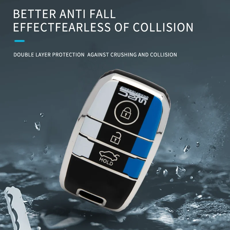 TPU Luxury Smart Key Fob Cover Case for KIA Ed Explorer 3-Button Remote Key Holder Skin Glove Car Accessories