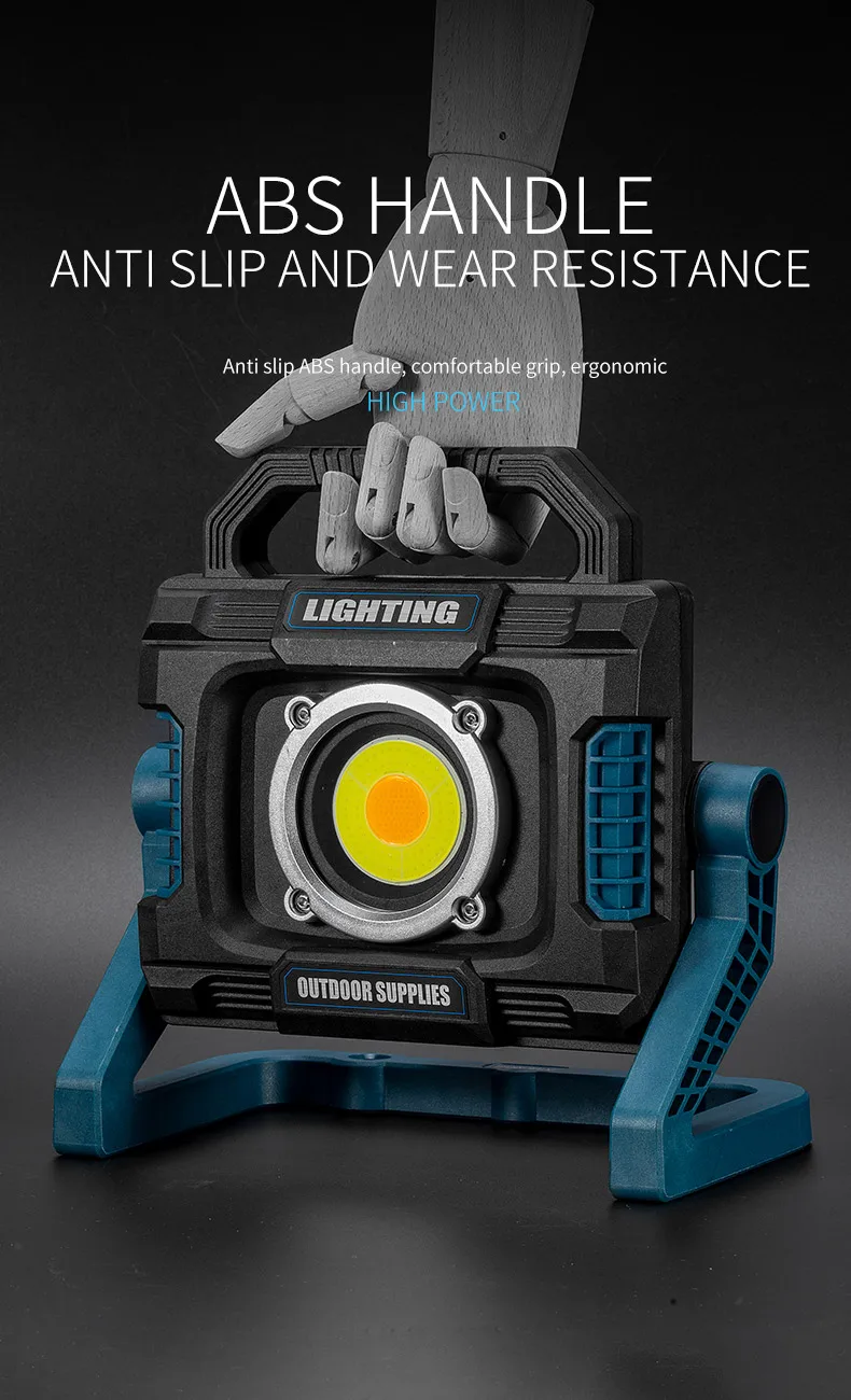 Cob Rechargeable Portable White Yellow Light Camping Tent Lamp Work Light Outdoor