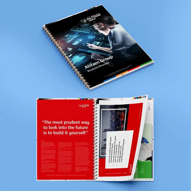 Cheap quality wholesale color design offset saddle stitch bind booklet book brochure custom catalogue catalog print service
