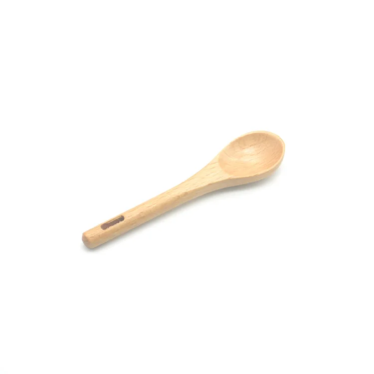 Wholesale customise 10cm Seasoning Small Mini Salt Wooden tea Spoon in bulk