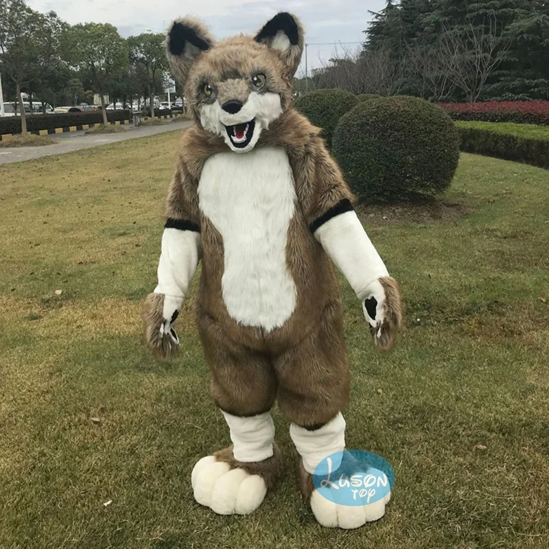Fursuit Fox Dog Husky Mascot Costume Full Furry Cosplay Suit Ceremony Fancy Dress
