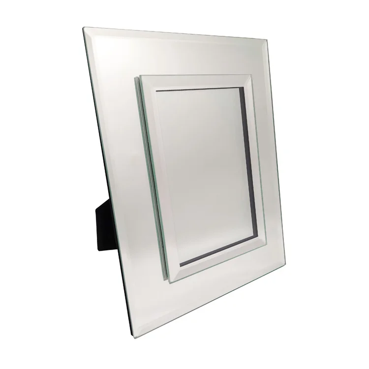 Custom luxury wedding mirror photo frame crystal glass photo frame photo