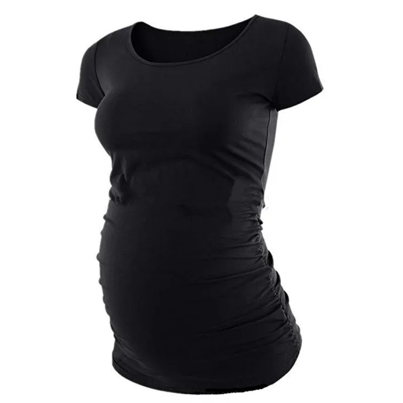 Maternity Casual T Shirt Breastfeeding Clothes Pure Colour Short Sleeve Nursing Top Casual Pregnant Tshirt Dropshipping