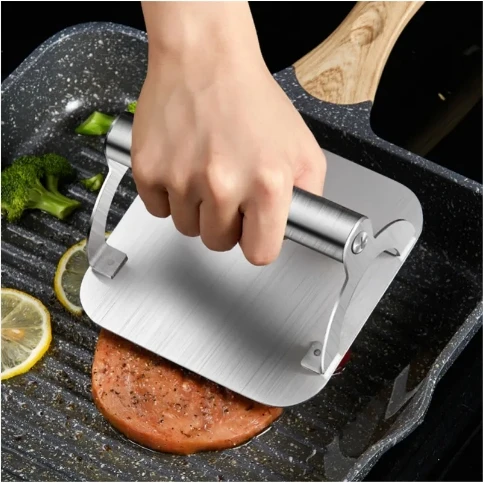 Smash Burger Cake Press Burger Press Patty Maker Stainless Steel Non-Stick Durable Heat-resisting Kitchen Smasher Griddle Tool