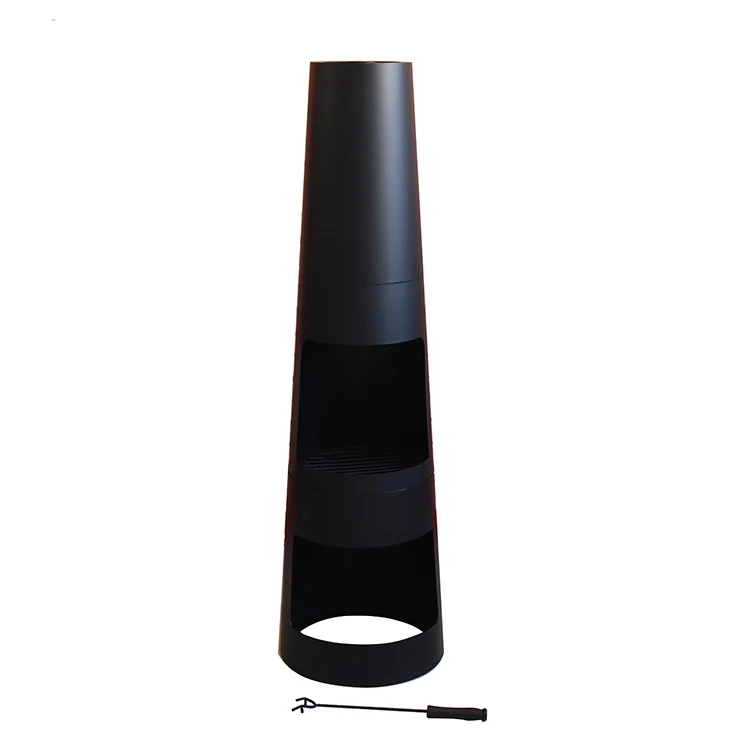 
125cm H garden round steel modern chimeneas with storage 