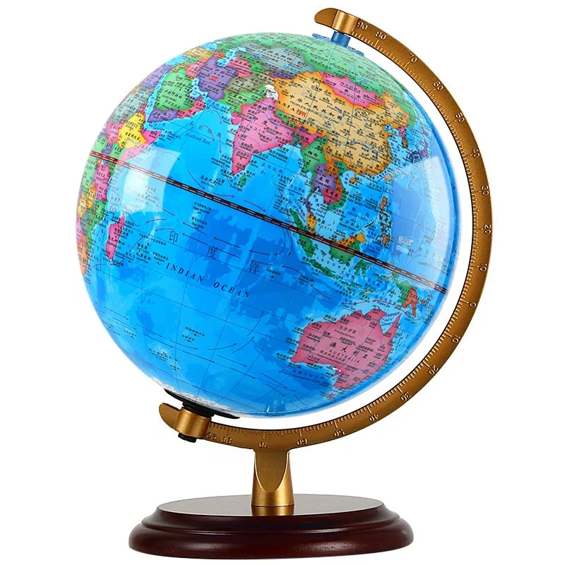 Geography teaching aids, educational world map, globe, 20 25 32 cm LED lighting, rotating globe lamp ornament