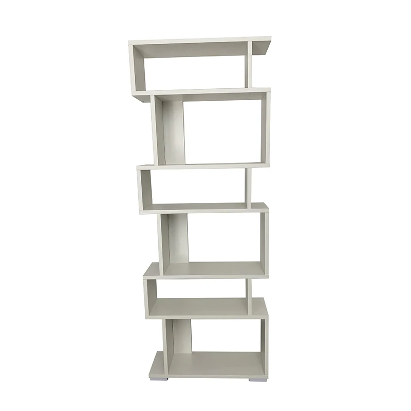 6 Tiers wooden library block Book Shelves indoor Bookcase Books Organization storage Display Rack for home office decoration