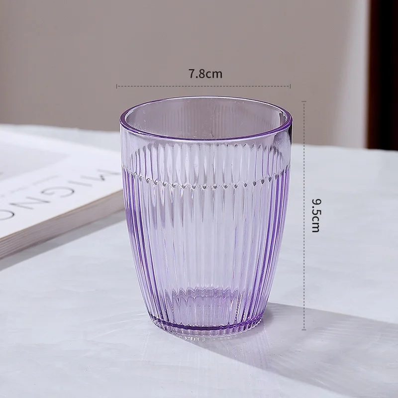 New Products 2024 Drinkware Premium Vertical Stripes Coffee Mugs Beverages Cappuccino Tea Whiskey plastic cup for hotel