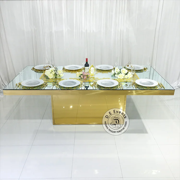 Sophisticated Stainless Steel Banquet Table for Wedding Reception and Dining