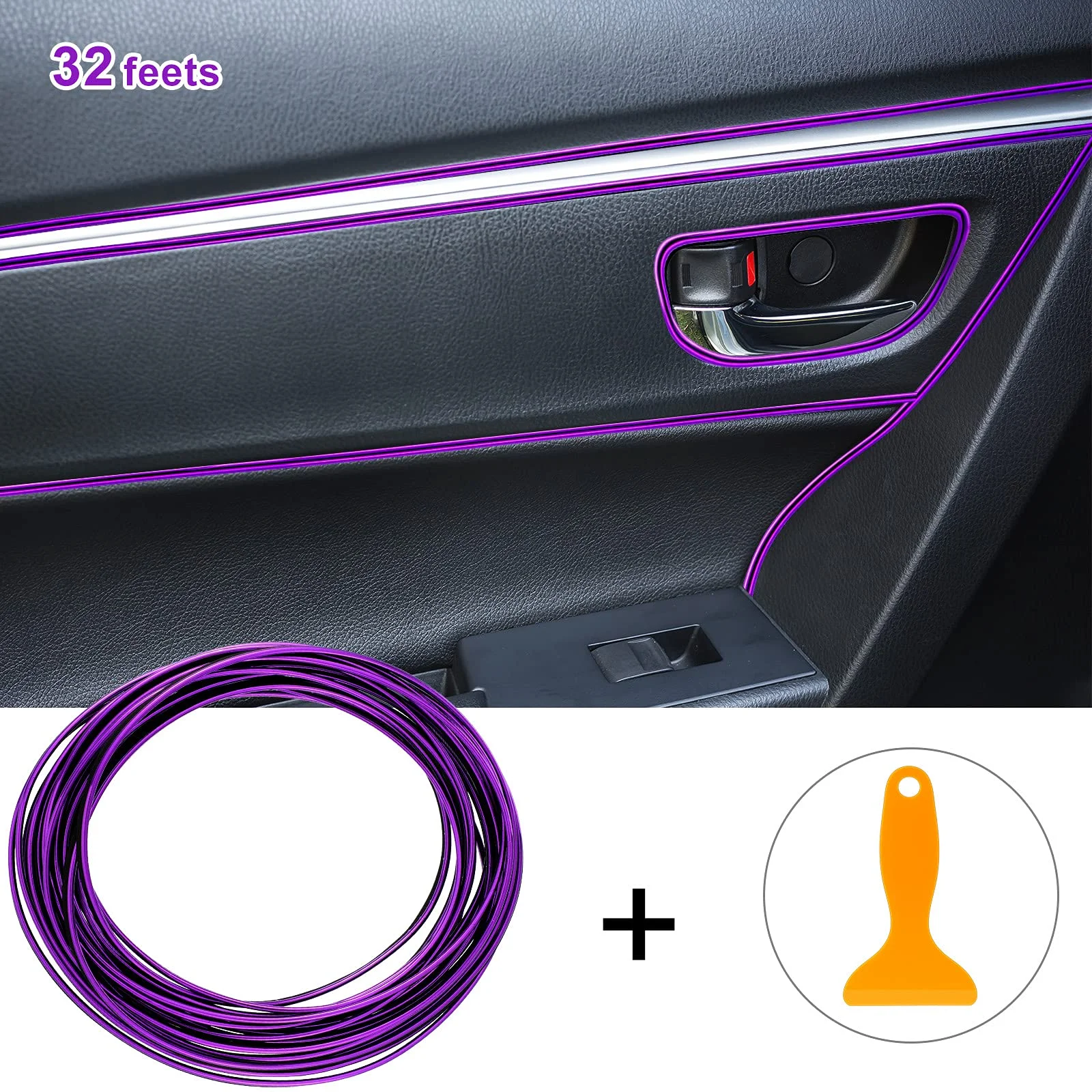 32ft EL Car Styling Cold Light Ambience Lamp Line Car Lights Neon Car LED RGB Neon Interior Atmosphere Light Strip