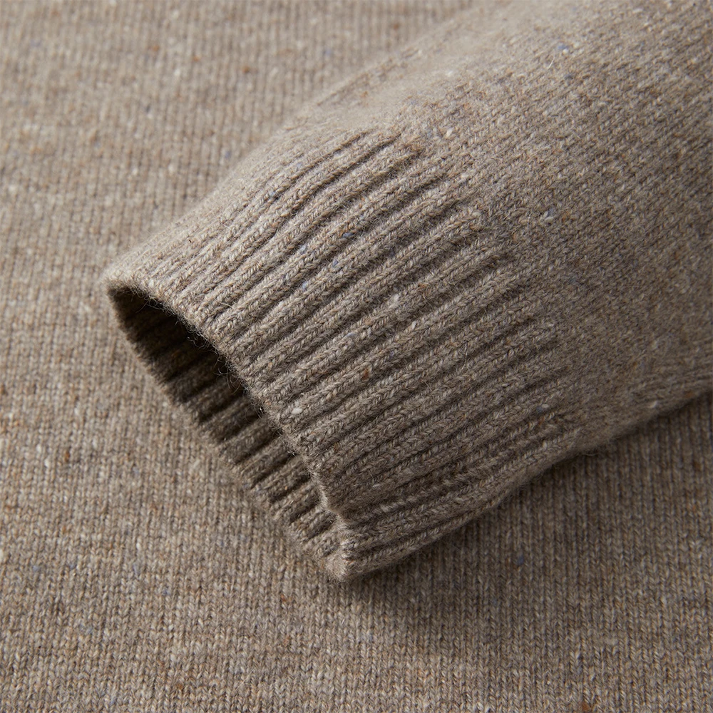 GUOOU Autumn winter new warm leisure half high collar solid color knitting men cashmere sweater