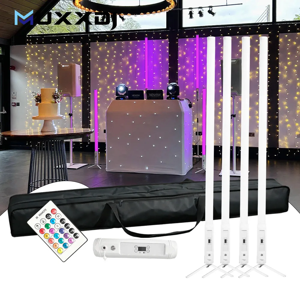Muxxdj сценические огни для вечеринки RGBWA 5 в 1 беспроводная батарея DMX светодиодные пиксельные световые лампы удаленный Wi-Fi 360 трубчатый светильник свадьбы