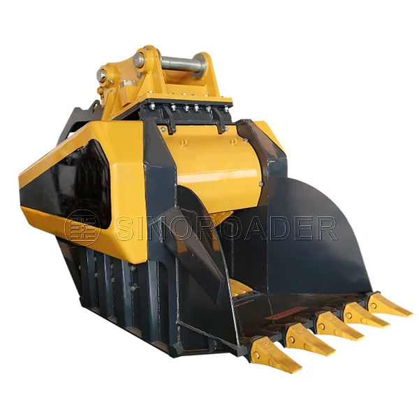 Excavator Rock Crusher Bucket Crushing Bucket Shredder Screening Bucket For Excavators