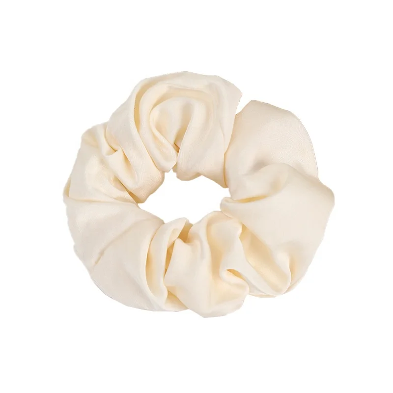 Whole sale bulk big seide silk elastic pastel korean band nude floral xl scrunchies satin fluffy large scrunchie for hair