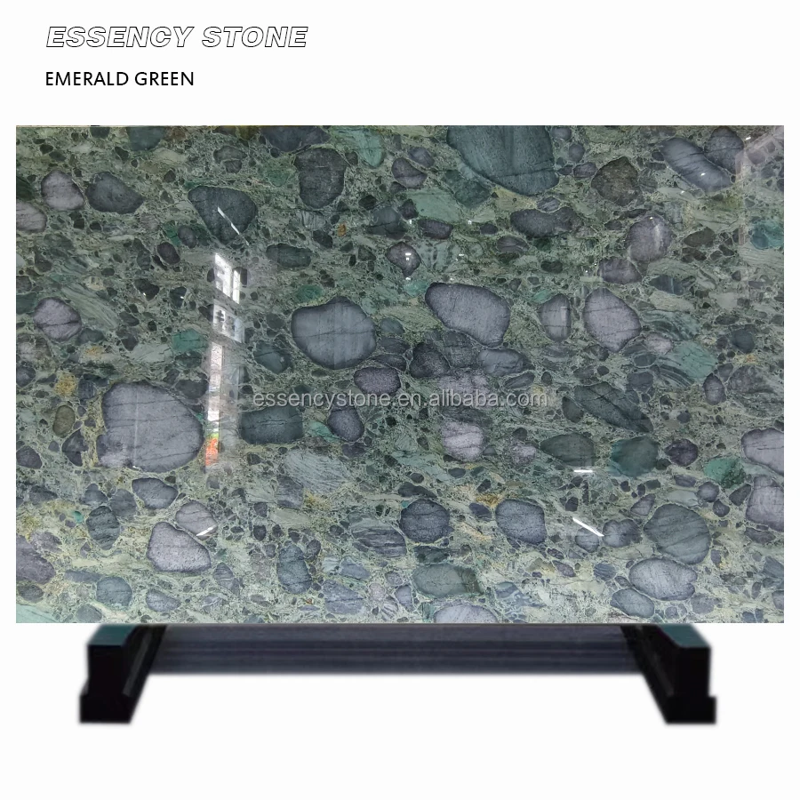 Natural Emerald Green Granite 2cm Big Slabs verde Marinace Luminous Marble Slab Mardi Gras