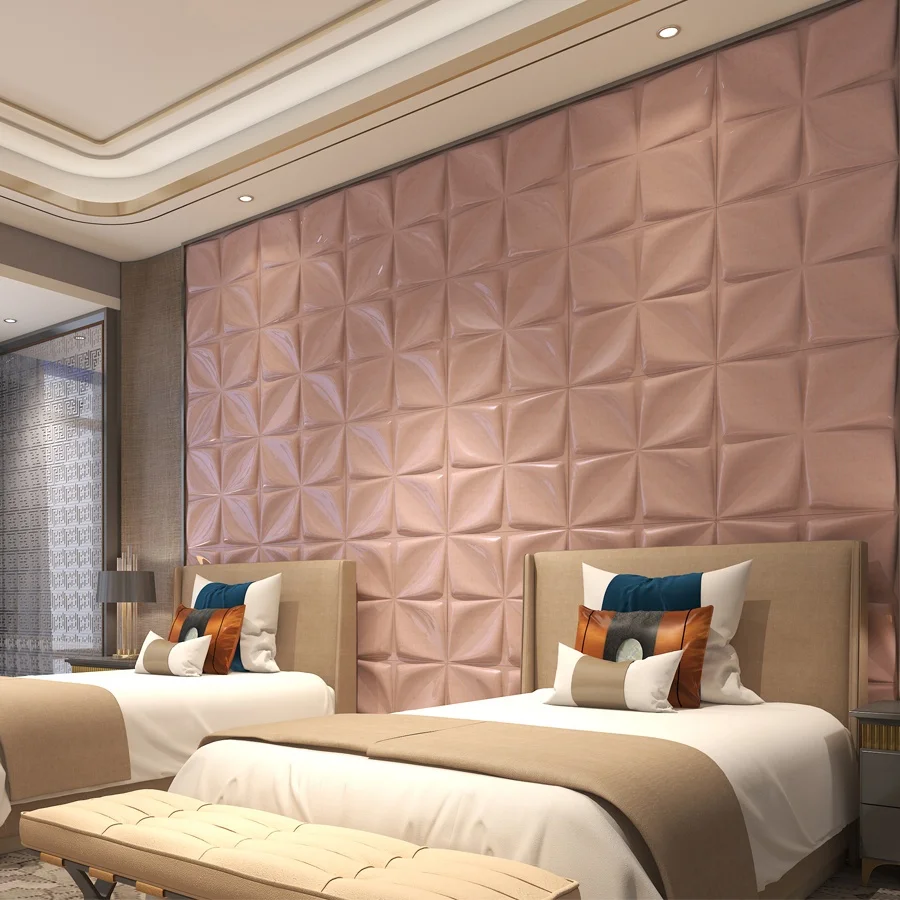 Free sample decorative wall panel 3D heat resistant external 3d living room wallpaper