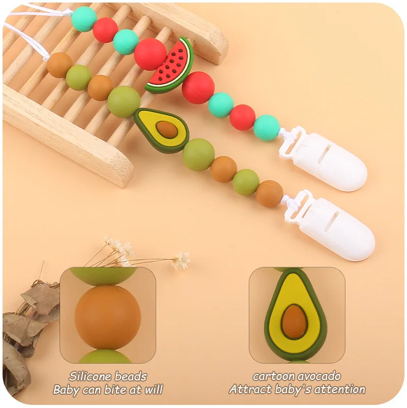 Factory Price BPA Free Baby Silicone Pacifier Chain Clip Baby Teething Toy Silicone Pacifier Holder Dummy Silicone Teether Clip
