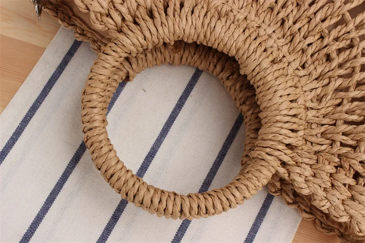 2023 Hot Sale Summer Straw Beach Tote Bag Handmade Large Straw Tote Handbag