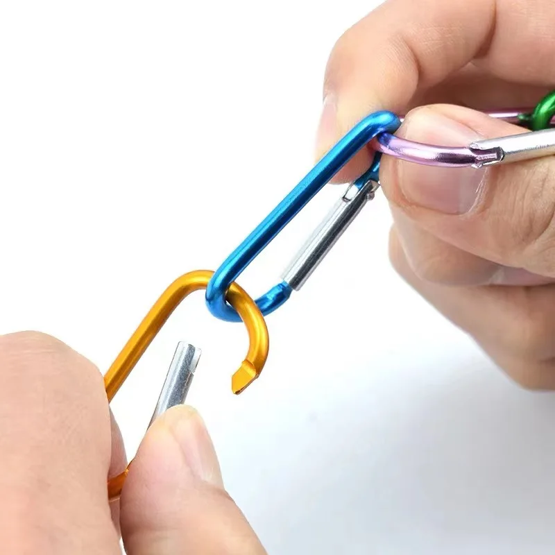 Aluminum Alloy D-Shape Carabiner Clip Spring Snap Hook Keyring Carabiners for Camping Traveling Hiking 5#