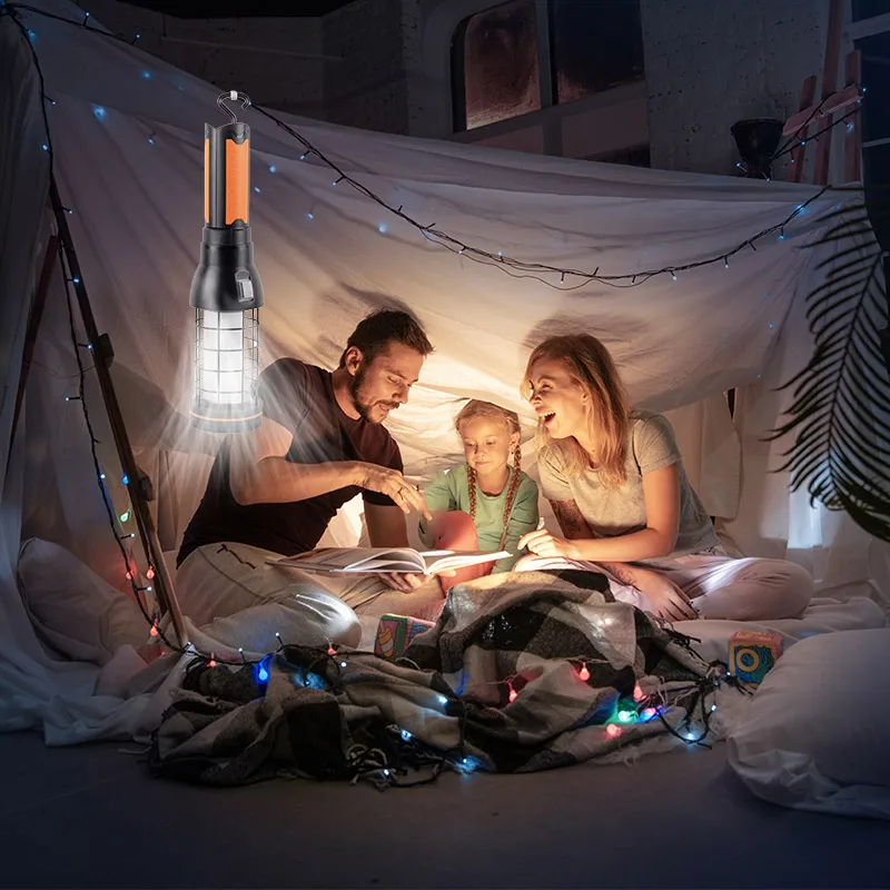 Multi-function new arrival Outdoor Camping rechargeable LED Tripod Work Light Job Site Lighting with hook