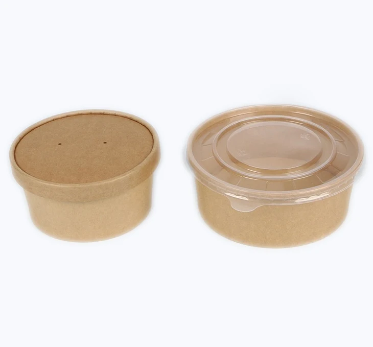 biodegradable kraft paper bag disposable black kraft paper salad bowl fast food take away boxes kraft paper tub