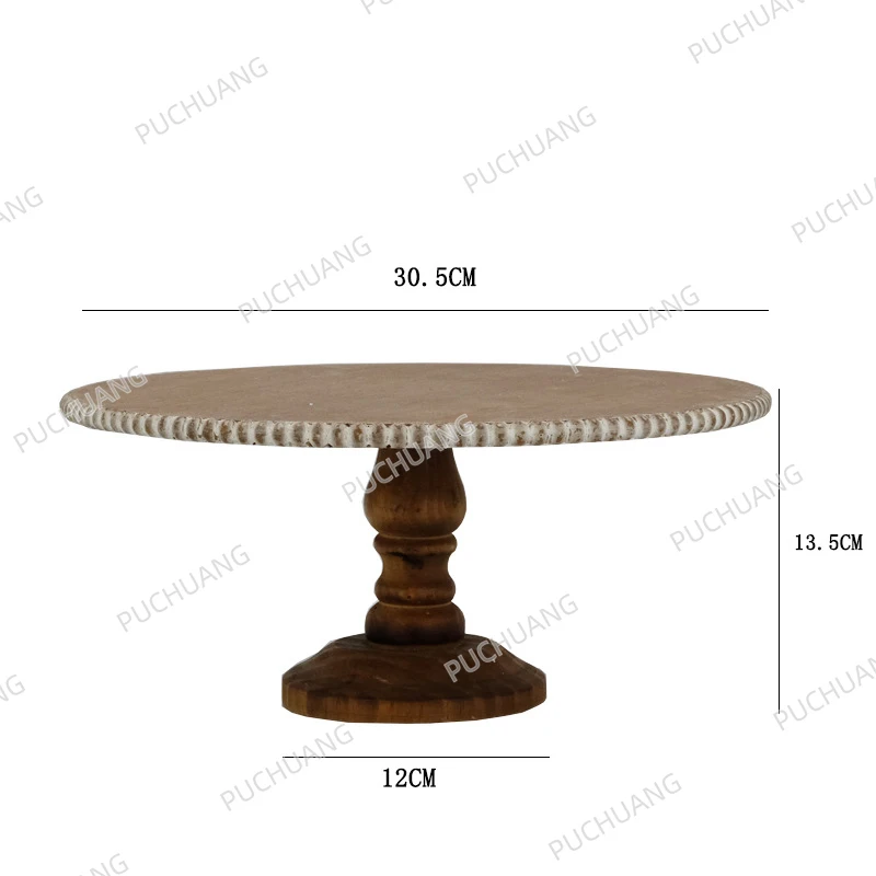 Beaded Bread Tray Cake Stand Round Snack Display Serving Tray for Birthday Wedding Anniversary  Cafe