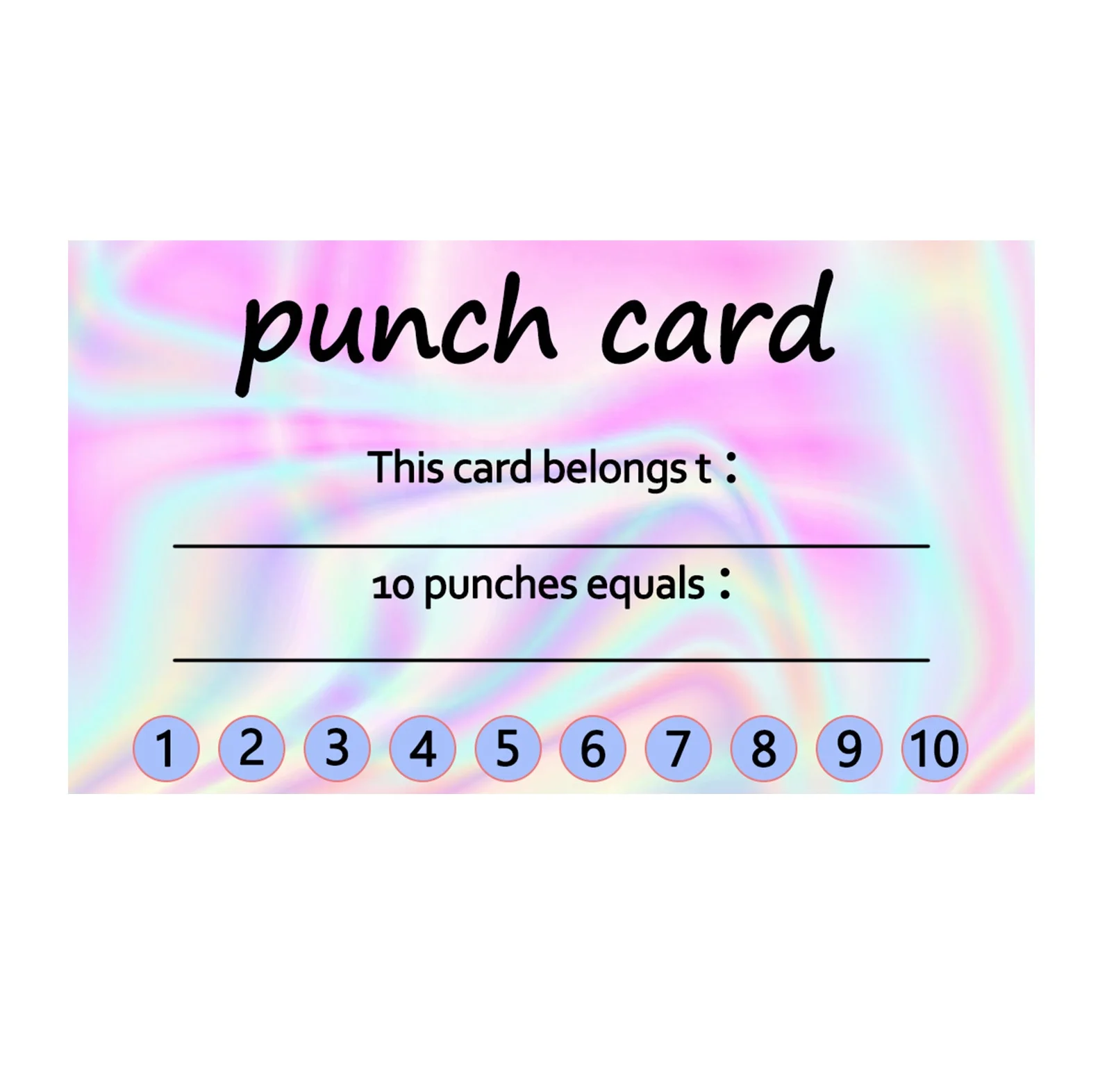 Punch Cards Incentive Loyalty Reward Card Student Name Tags for Business Classroom Behavior Students Teachers Thank You Card