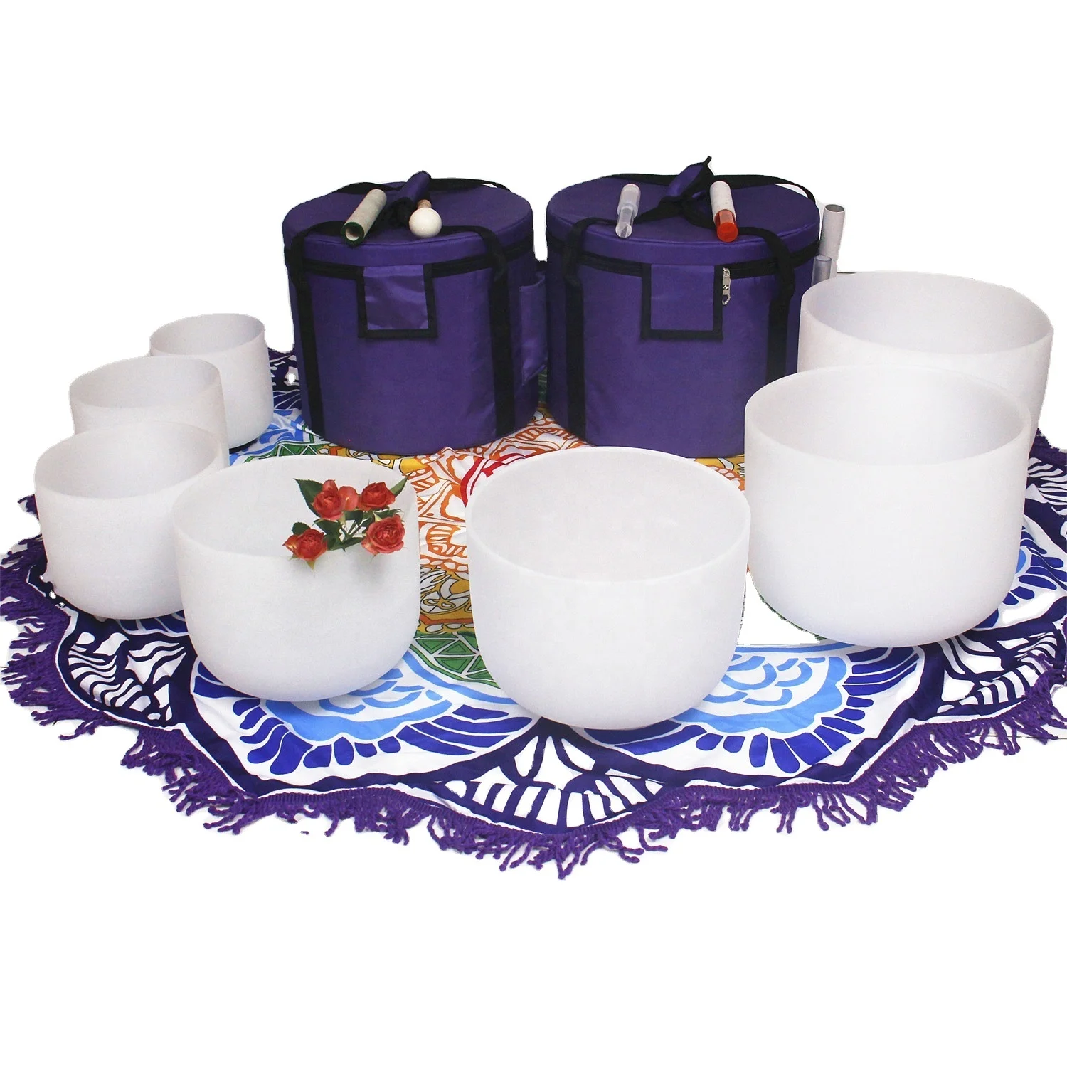 Frosted White Sound Bowl Healing Crystal Singing Chakra Quartz Crystal Singing Bowl for Wholesale