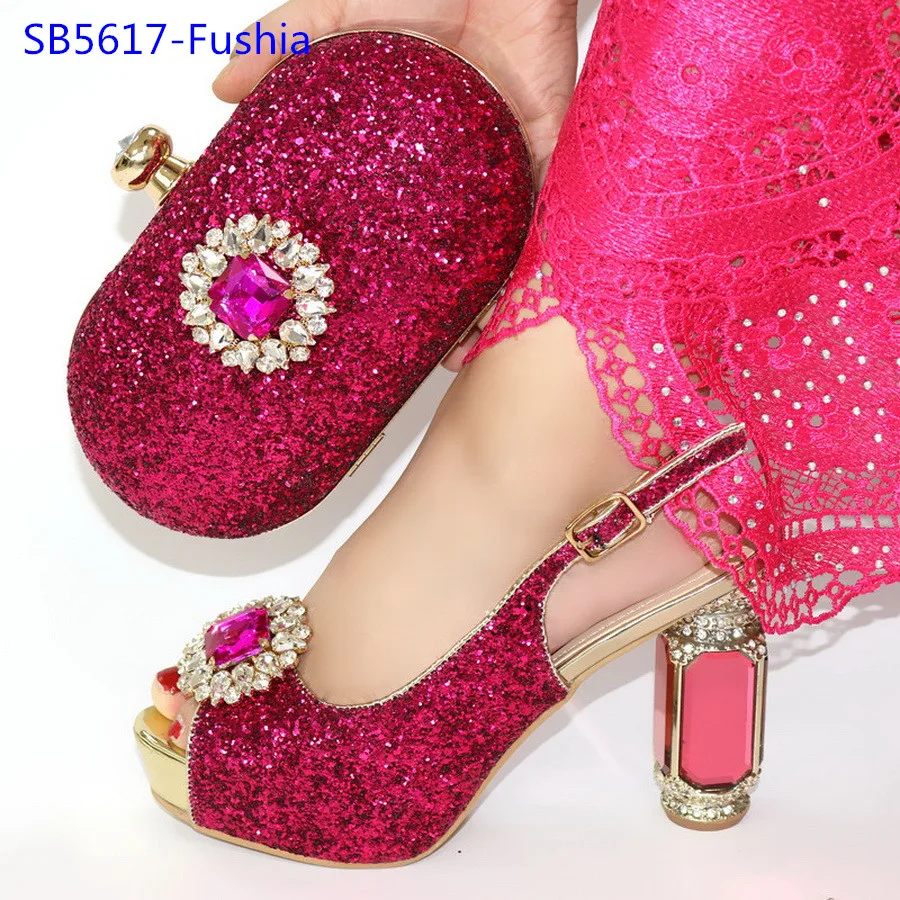 Best selling nigeria silver shoes and bag set italian women shoes and matching bag