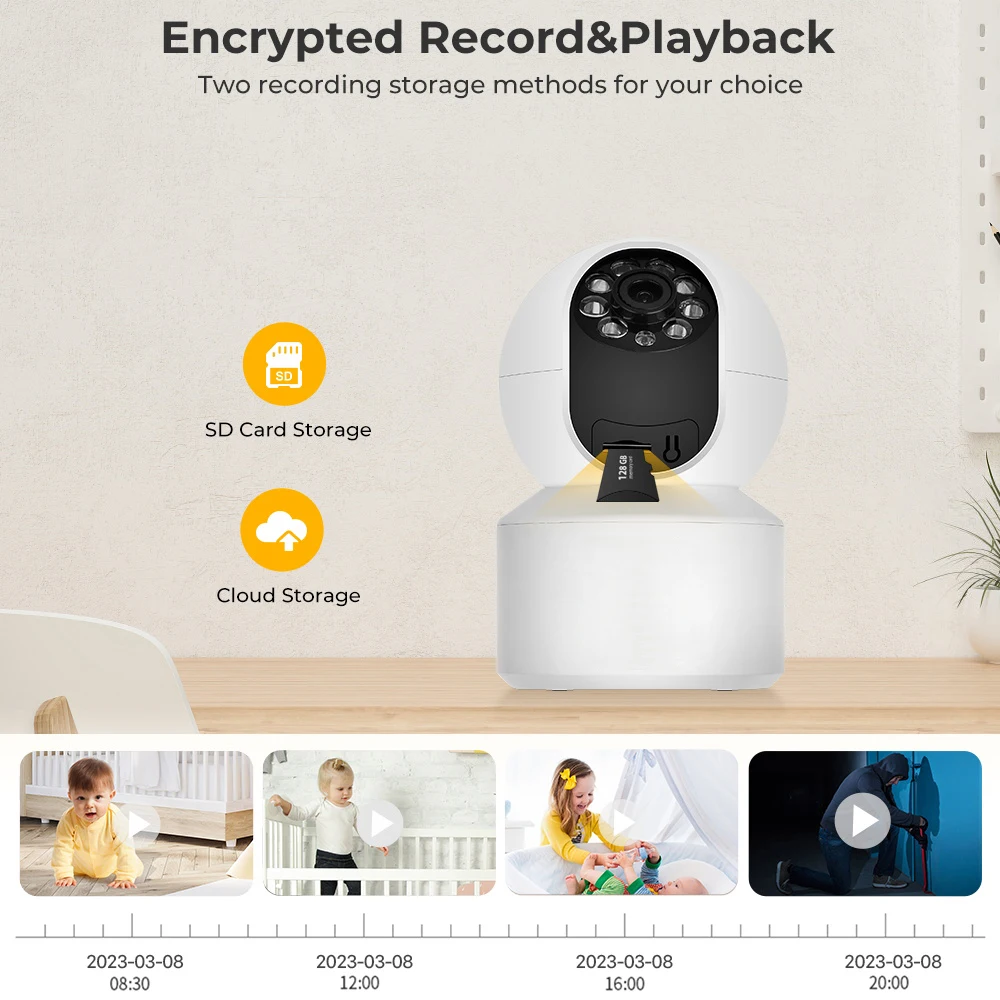 Mini Size Easy Installation Home CCTV 2.4G Wireless 2MP Network Security Surveillance Indoor Smart IP Pet Care Wifi Camera