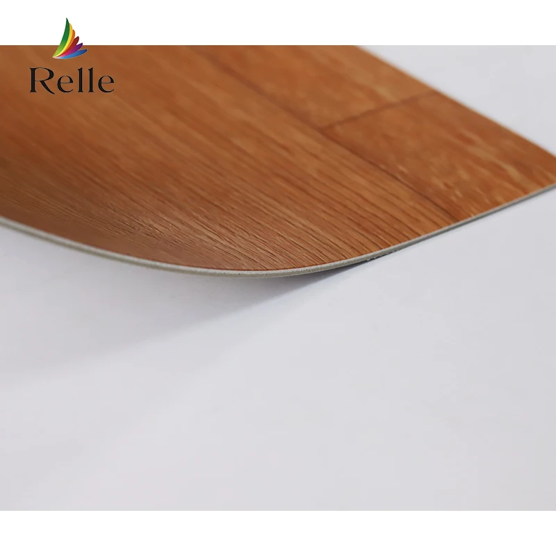Relle non slip wood grain felt-back vinyl flooring roll pvc parquet flooring plastic manufacturing in guangzhou
