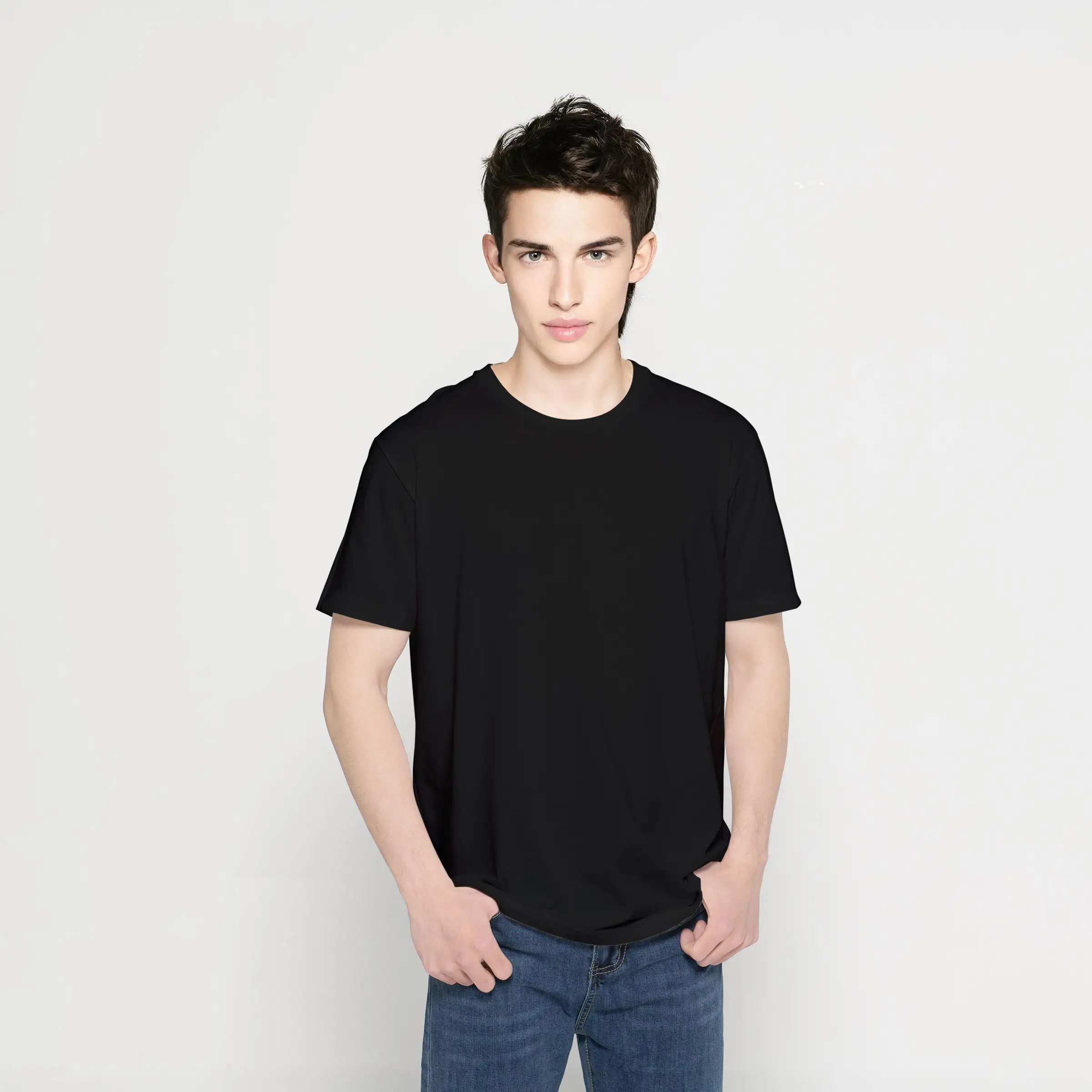 Custom logo Print White Black Grey 100 Polyester t Shirt Men Breathable Casual Plain Blank T-shirt