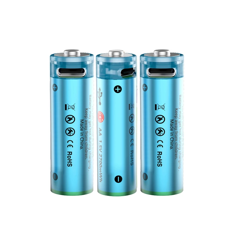 Новые тренды AA Type C батарейки литий-ионный 1 5 В 2500mWh аккумулятор с Usb-кабелем для зарядки