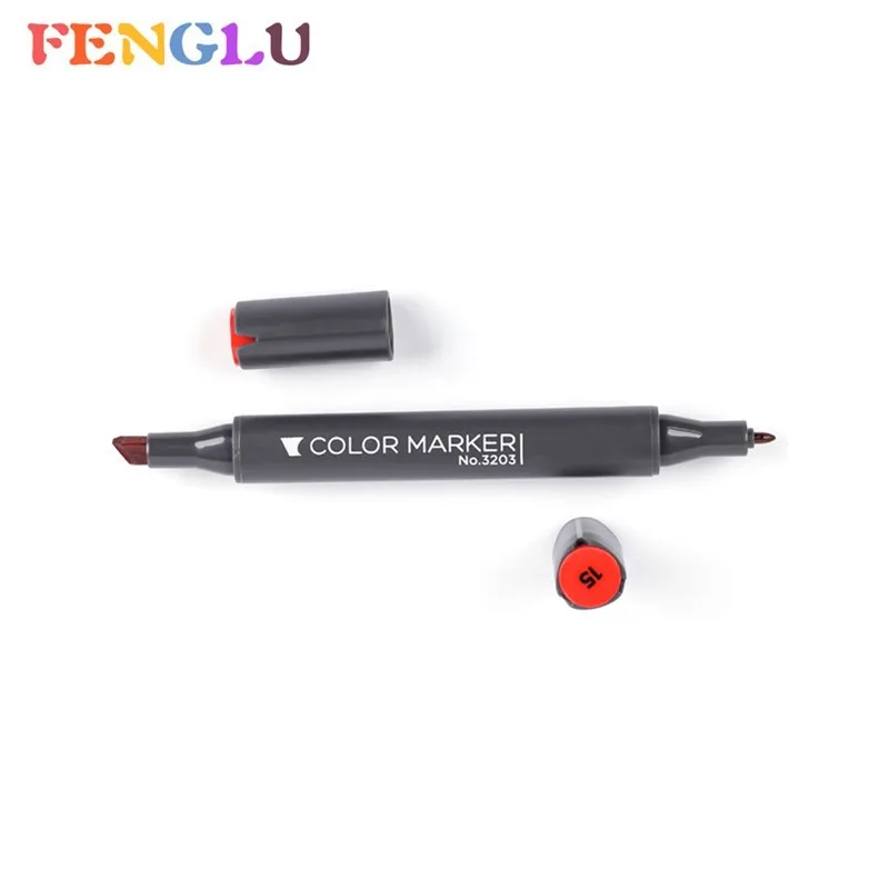 Dual tip alcohol marker pen black body