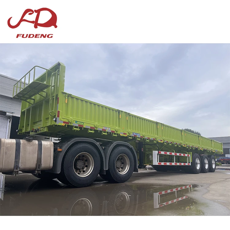 China 25-45 cbm side  dumper tipper trailer 3/4 Axles side tipper trailer container tipper trailer for sale