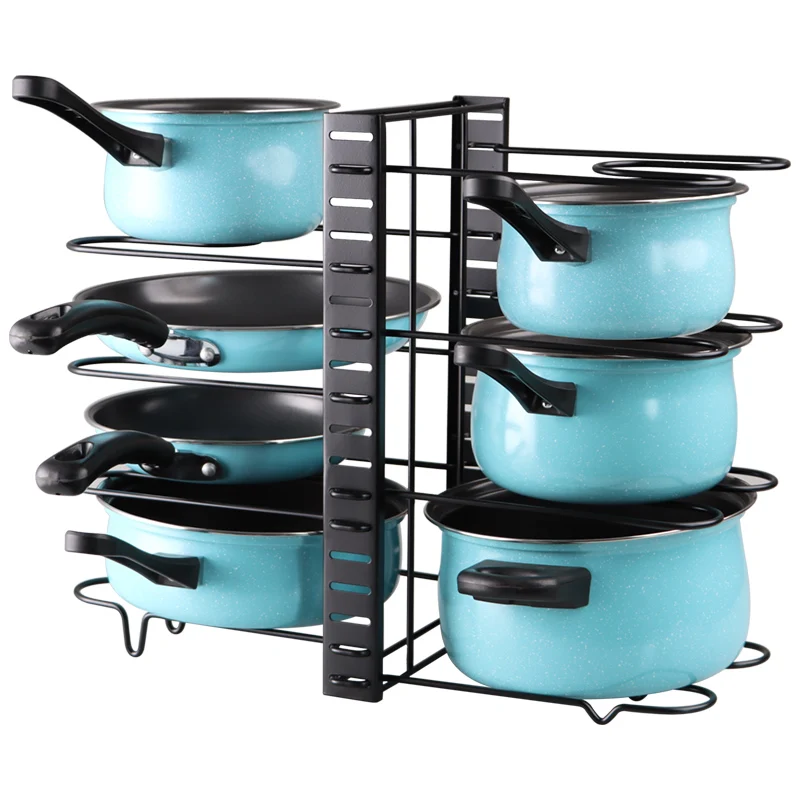 fry pan storage pot lid rack kitchen organizer pan cover rack holder with double sided rack storage holder