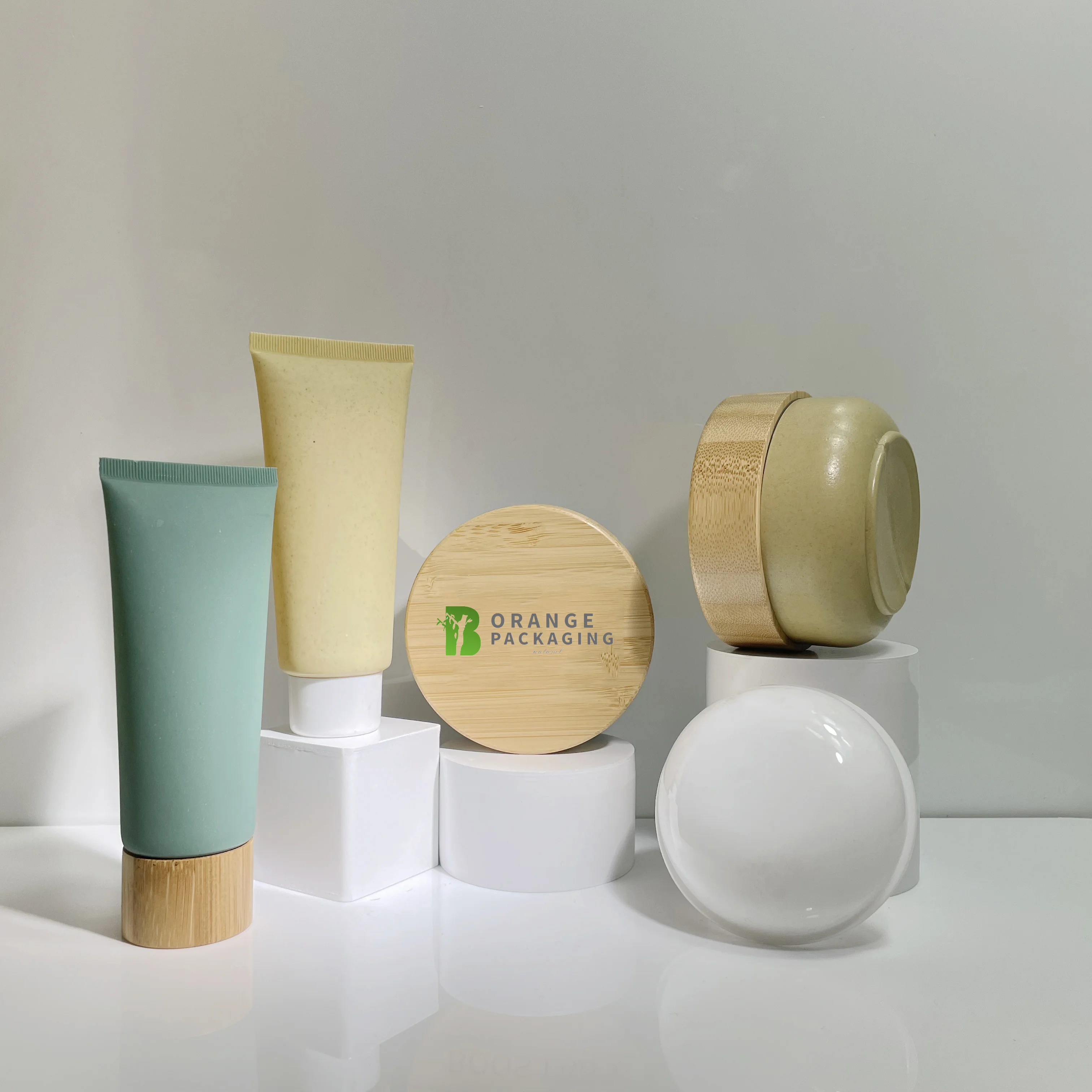 Custom Soft Bamboo Wheat Straw Tube 10-250g Lip Balm Packaging for Cosmetic Use