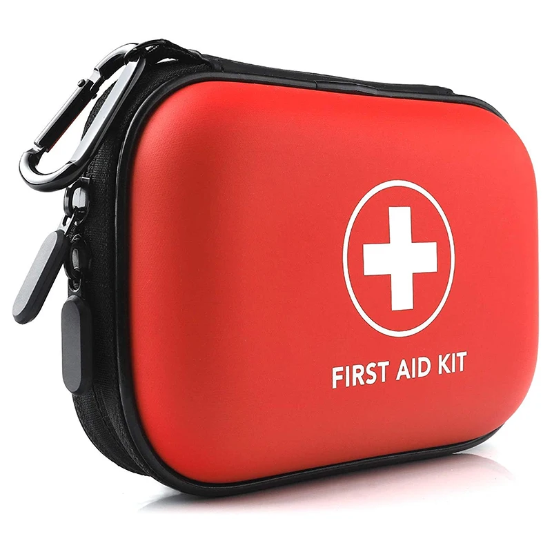 Portable Small First Aid Kit Compact Medical Kits with with Compartments EVA Case for Car, Home, Outdoors, Sports, Camping, Hiki