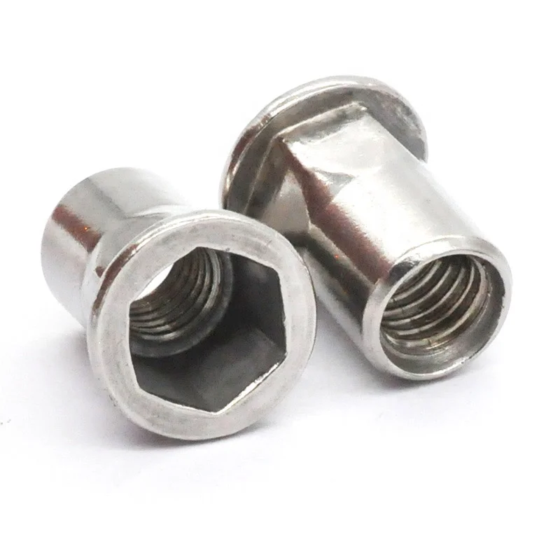 M4 M5 M6 M8 M10 Stainless steel Flat head Half hex body Open end Blind rivet nut