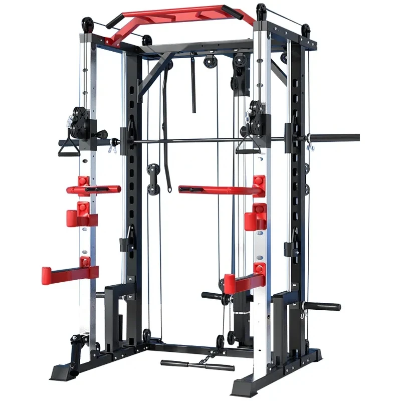 Semi Commercial Home Gym Squat Rack Power Cage Cable Crossover Machine Multi Functional Trainer Smith Machine Gym Equipment