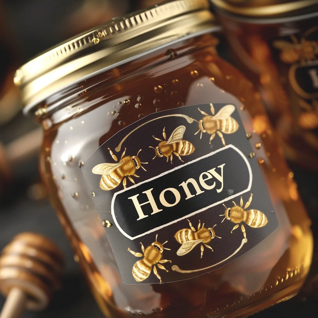 Custom Design Adhesive Tamper Proof Bottle Security Small Jar Seal Sticker Labels for Honey Jars