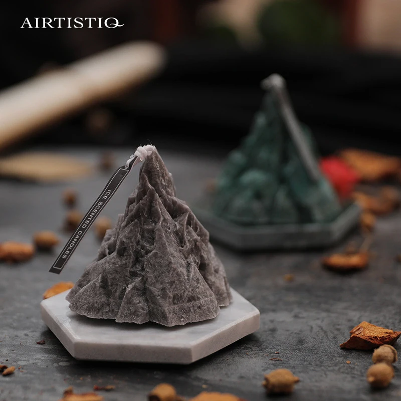 Wholesale art novelty mountain shaped taper candles