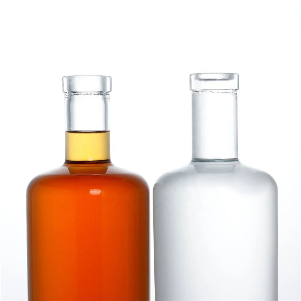 700ml 750ml 1liter logo printing extra flint gin whisky custom vodka bottle oslo botella de vidrio 700ml glass spirit bottle