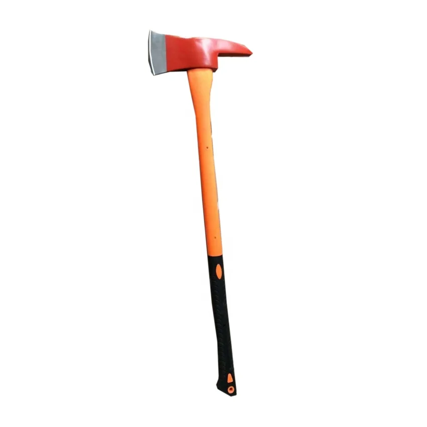 Fire fighting axe with wide cutting blade small lifting end survival axe
